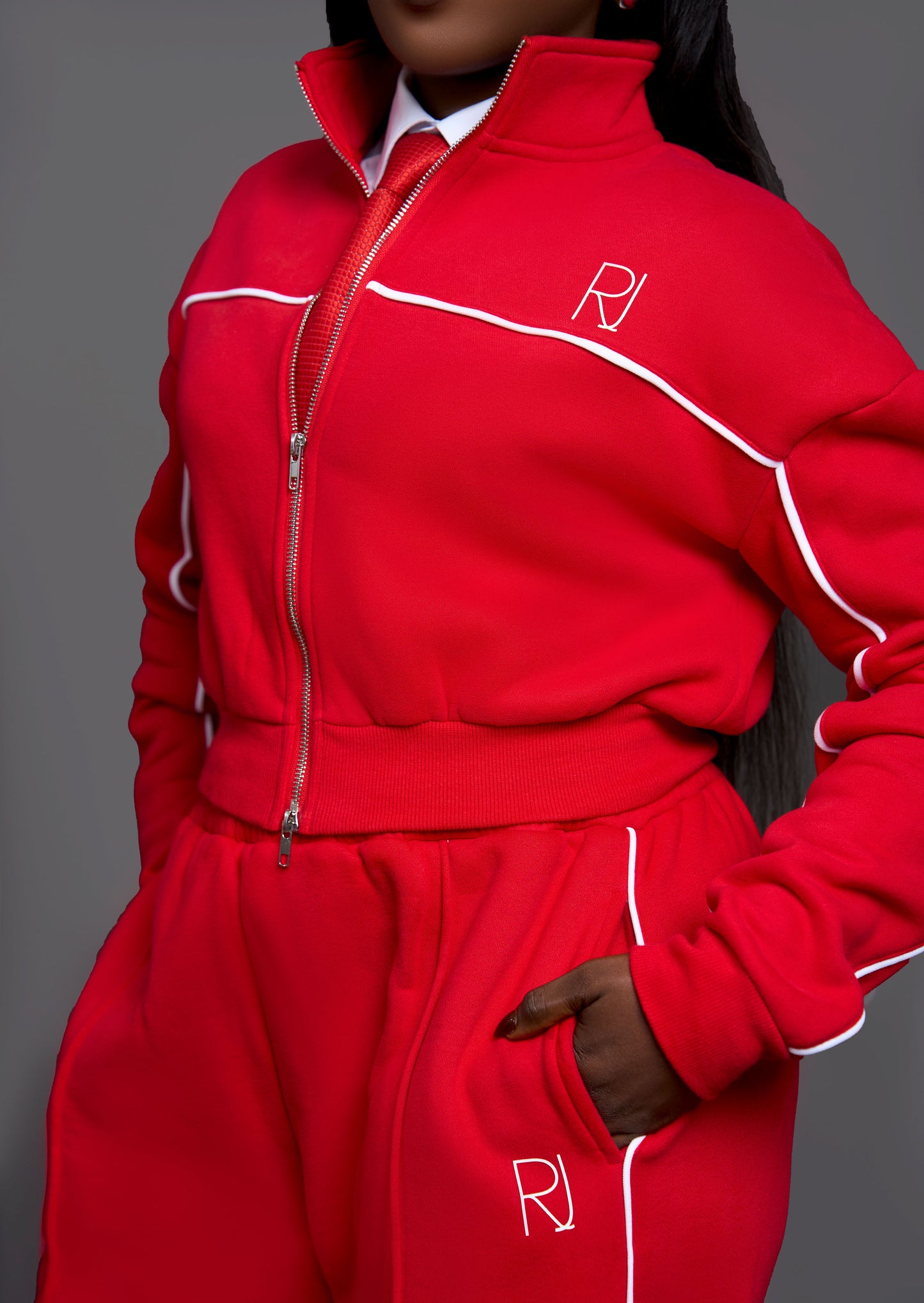 Tailored Sweatsuit Set-Red